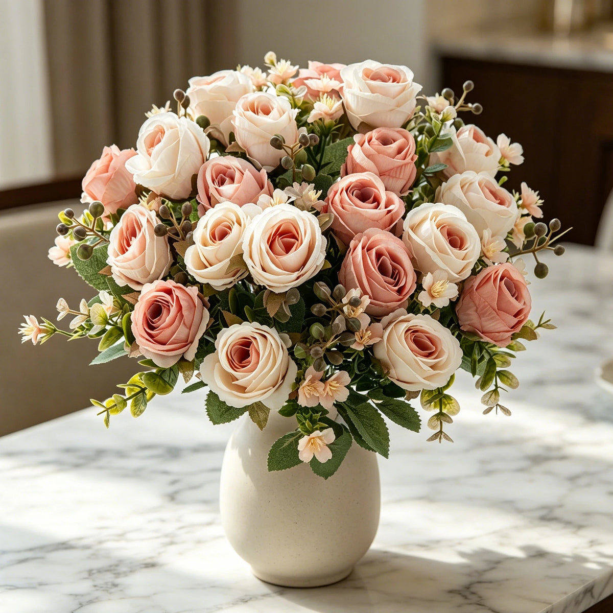 Silk Artificial Rose Bouquet – Wedding & Home Flower Decor Artificial Flower Bouquet Babs