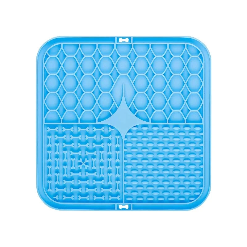 Dog Slow Feeder Lick Mat with Suction Cup – All Breeds Slow Feeder Lick Mat Babs Blue
