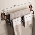 Walnut & Aluminum Double Towel Rack – Nordic Wall Storage Wall Towel Rack Babs Double Pole-60CM