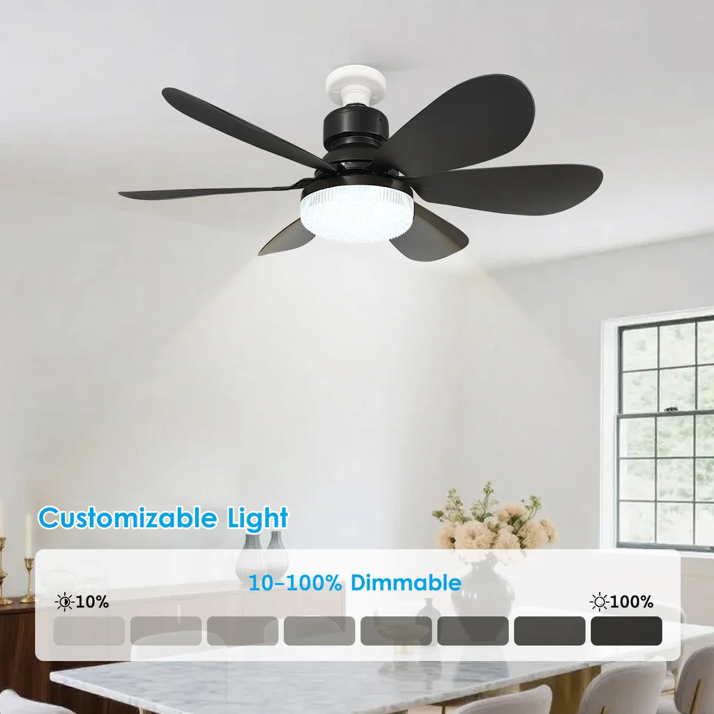 E27 Socket Ceiling Fan with LED Light & Remote Control Ceiling Fan Light Babs