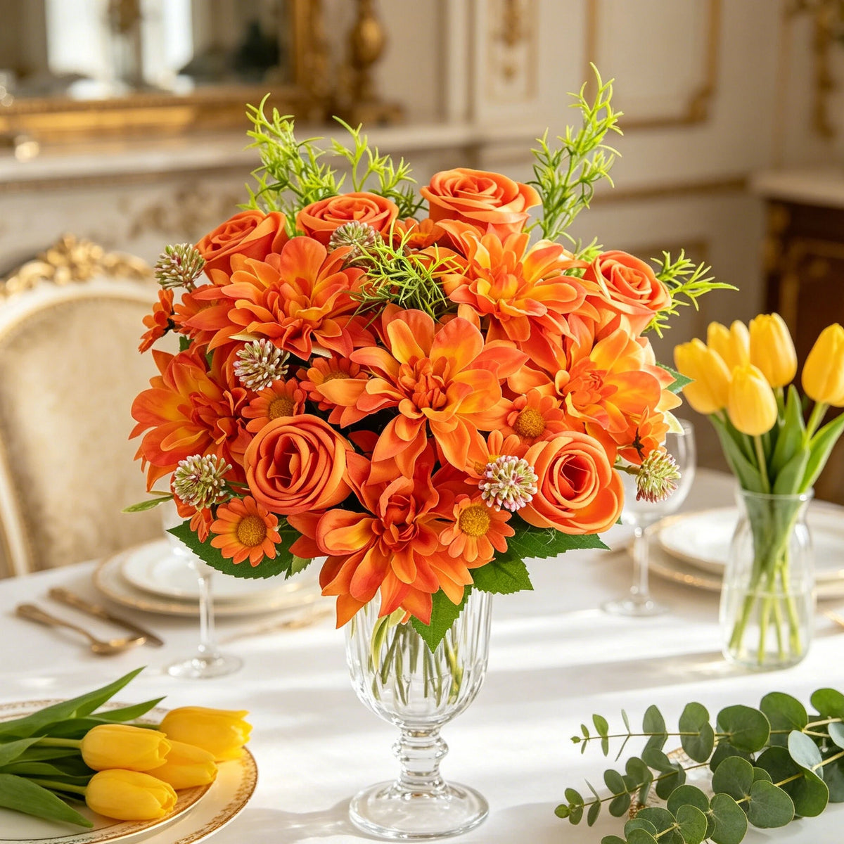 Silk Dahlia Artificial Flowers – Wedding & Home Décor Bouquet Artificial Silk Flowers Babs