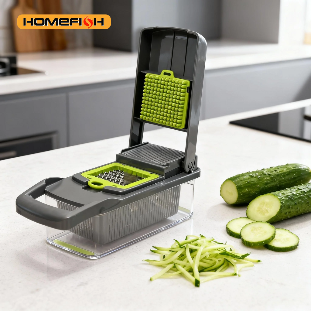 Multi-Function Vegetable Slicer & Shredder with Basket Vegetable Slicer Grater Babs