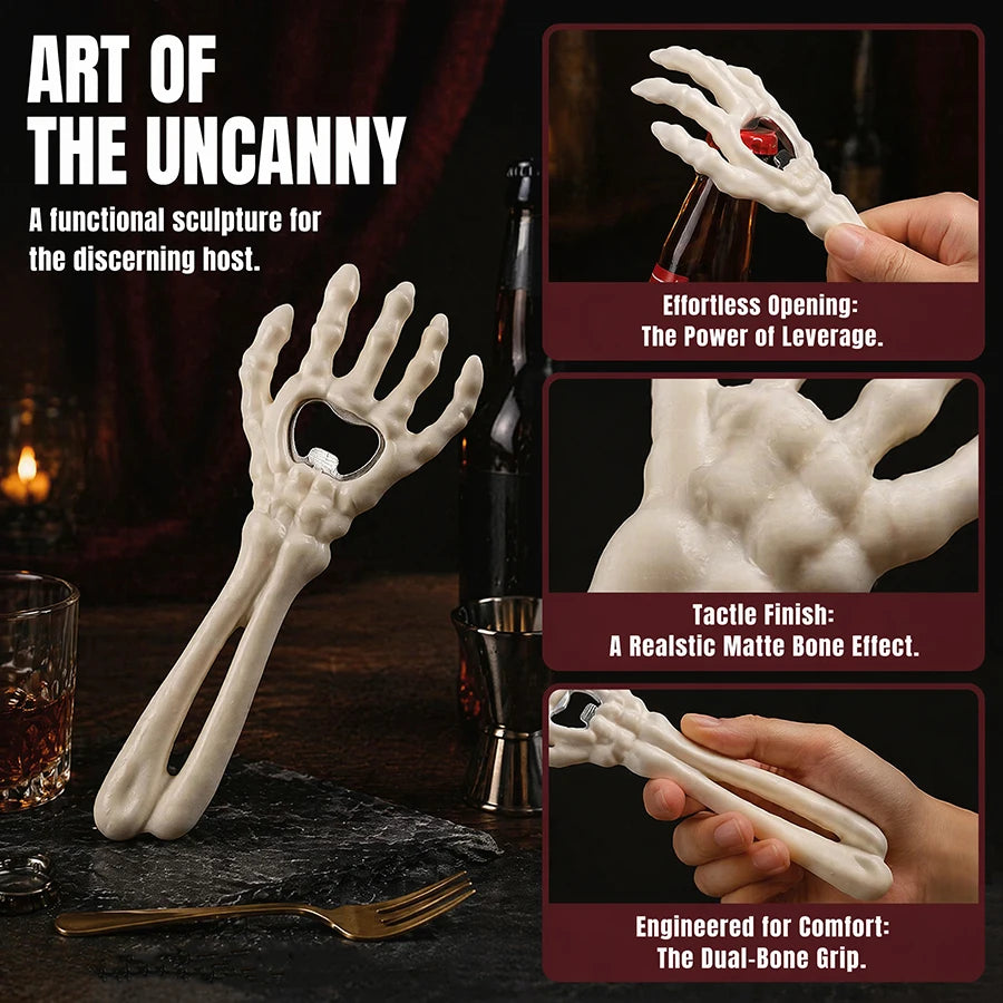 Skeleton Hand Bottle Opener – Black Metal Halloween Bar Tool Novelty Bottle Opener Babs