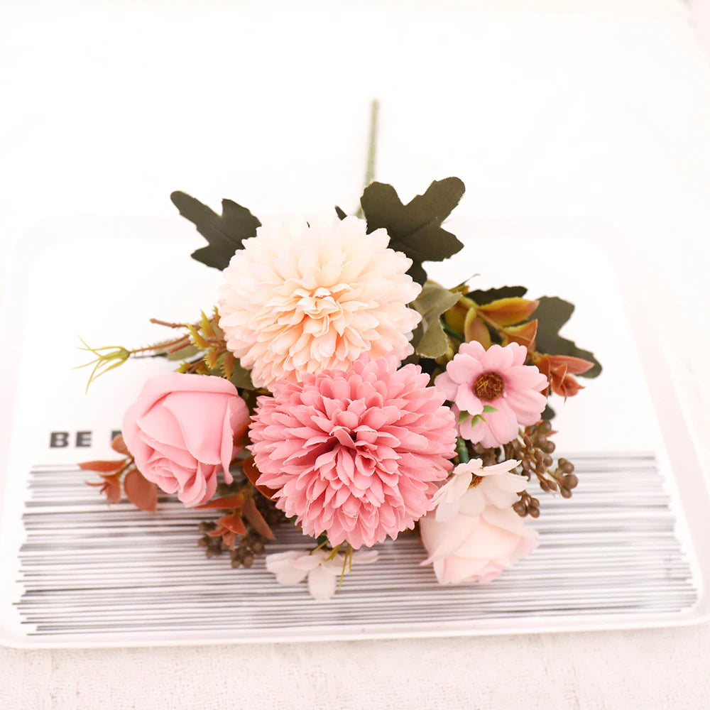 Fall Silk Rose Artificial Flowers – Wedding & Home Decor Artificial Silk Flowers Babs Pink