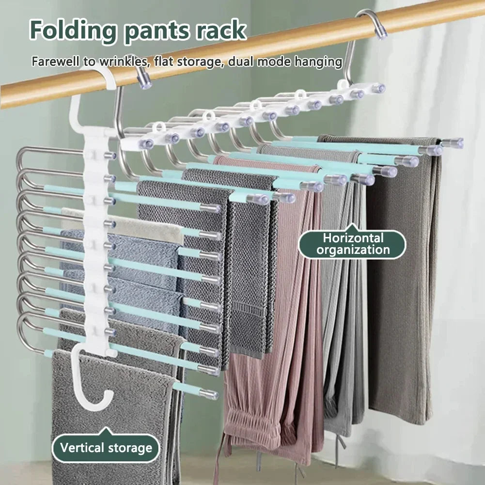 9-in-1 Pants & Tie Closet Organizer | Stainless Steel Hanger Closet Organizer Hanger Babs