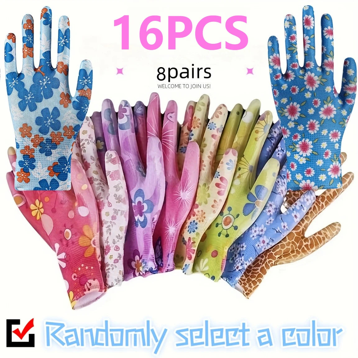 Ladies' Nylon Knit Gloves – Cycling, Fishing, Camping & Cleaning Knit Gloves Babs random color 8Pairs