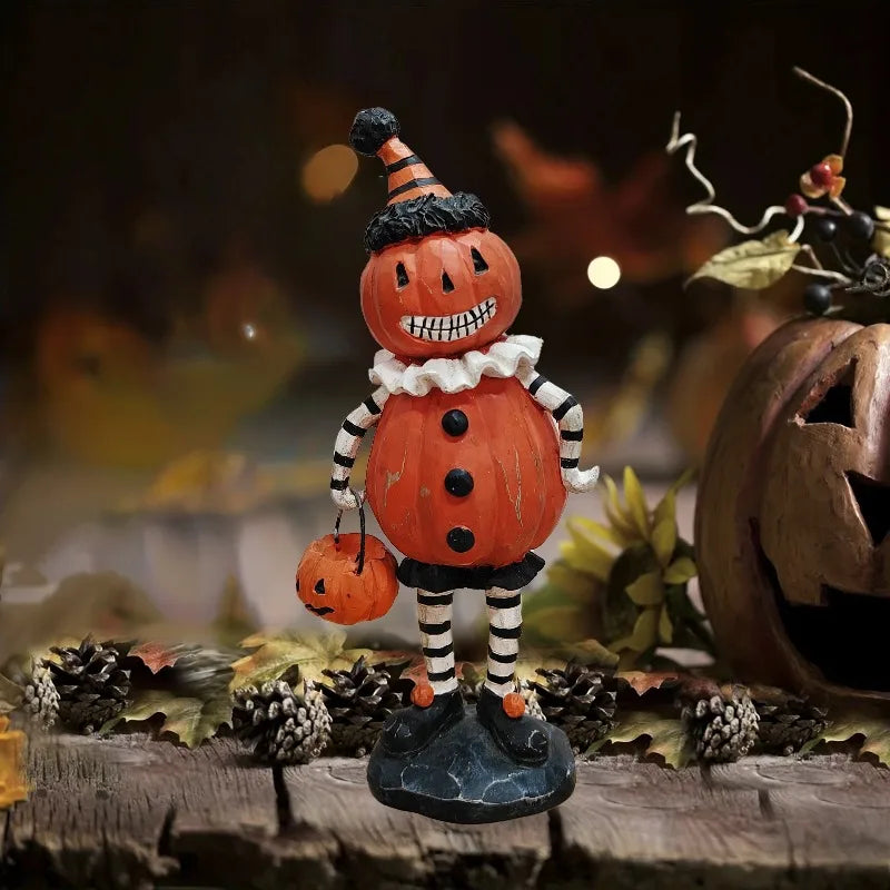 Halloween Pumpkin Owl Black Cat Resin Figurine Ornaments Halloween Figurine Set Babs