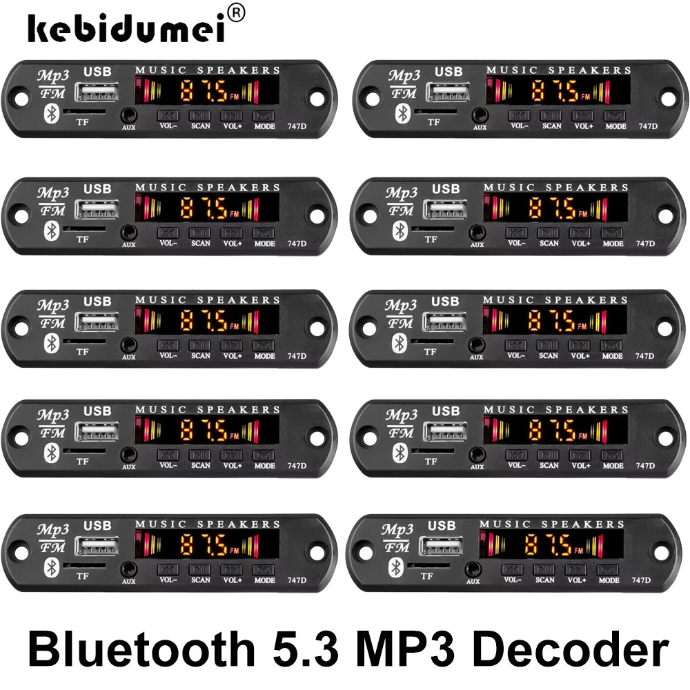 KEBIDUMEI Bluetooth 5.0 MP3 Decoder Board Car FM Radio Module MP3 Decoder Board Babs