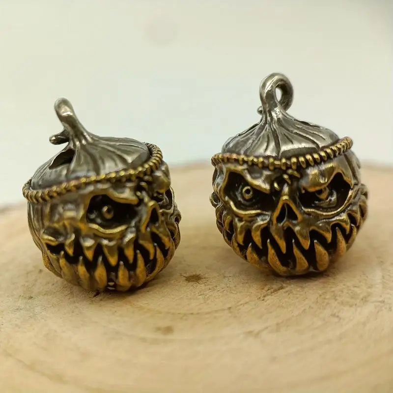 Halloween Pumpkin Skull Brass EDC Paracord Keychain Pendant EDC Keychain Pendant Babs