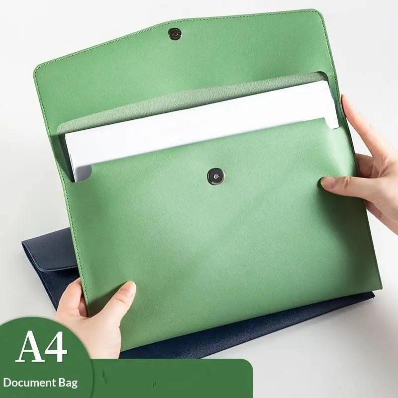 A4 PU Leather Document Bag – Waterproof Business Briefcase Document Briefcase Bag Babs
