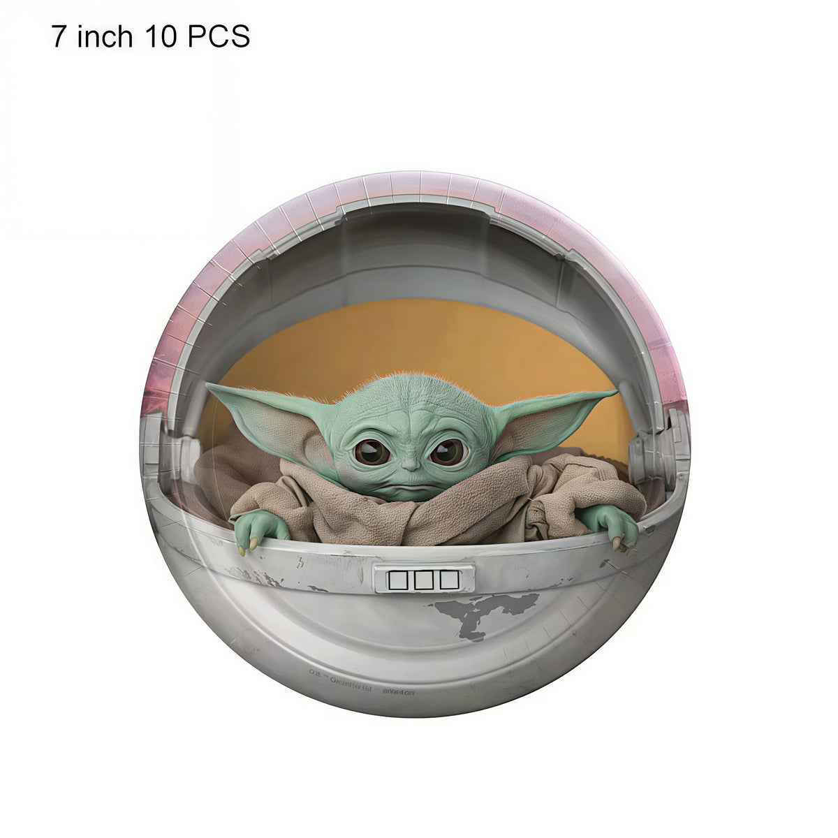 Yoda Baby Theme Birthday Party Supplies – Plates, Cups & Balloons Party Decoration Set Babs 10pcs 7inch plate 1