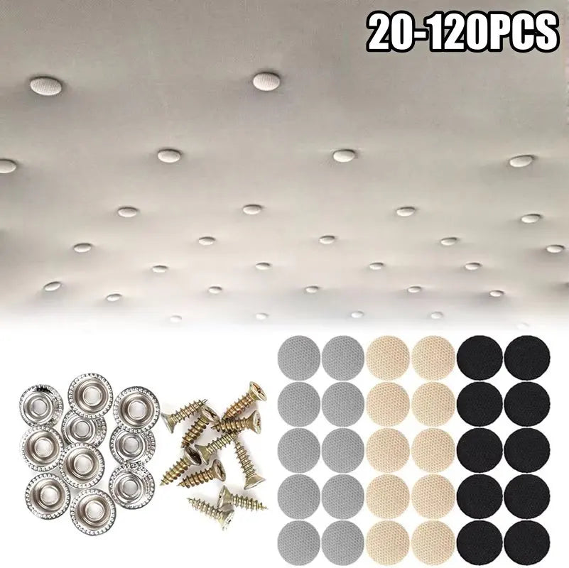 Car Headliner Repair Buckle & Fabric Rivet Screw Set 20–120 Pc Headliner Repair Kit Babs