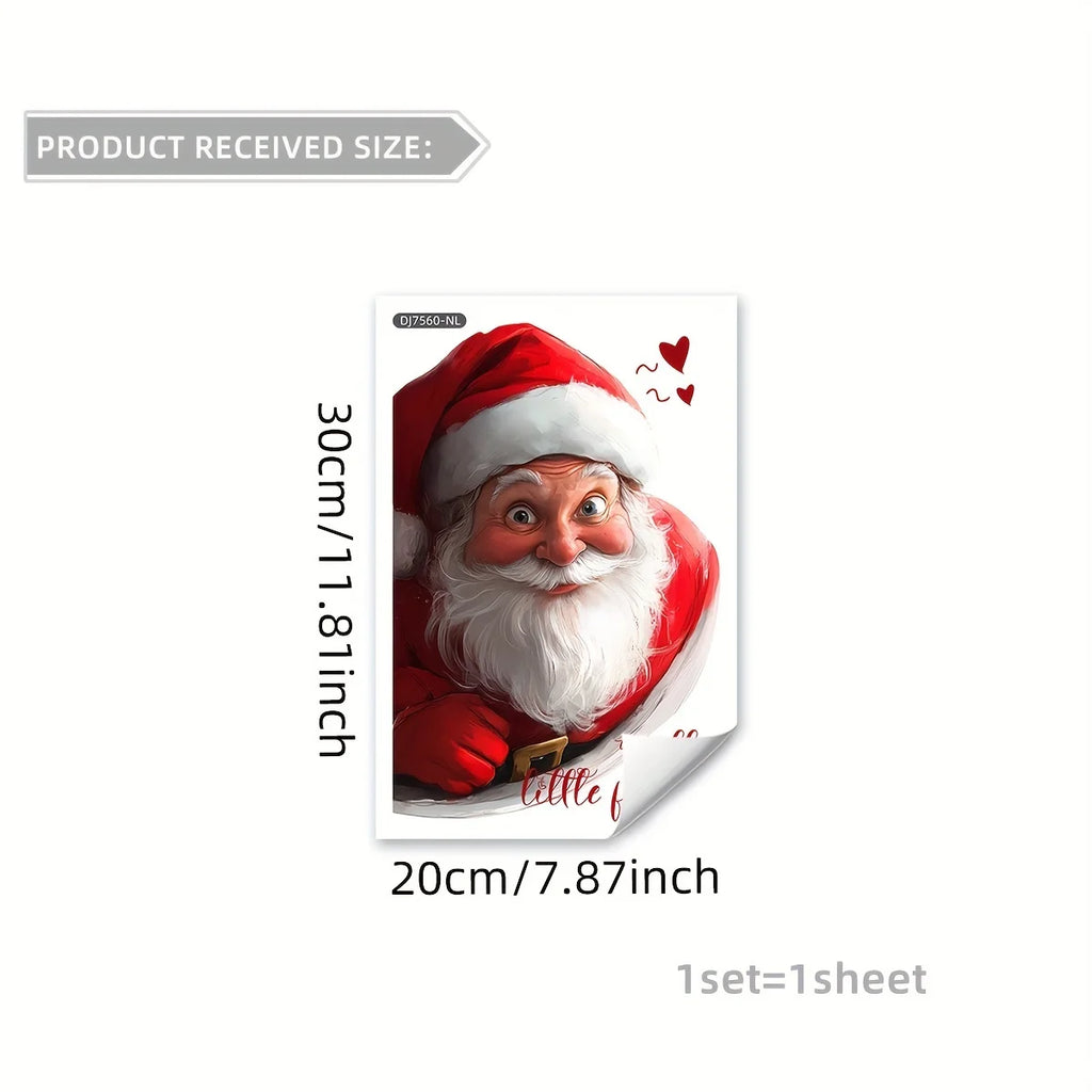 Santa Claus Double-Sided Window Sticker – Self-Adhesive Decal Window Sticker Babs