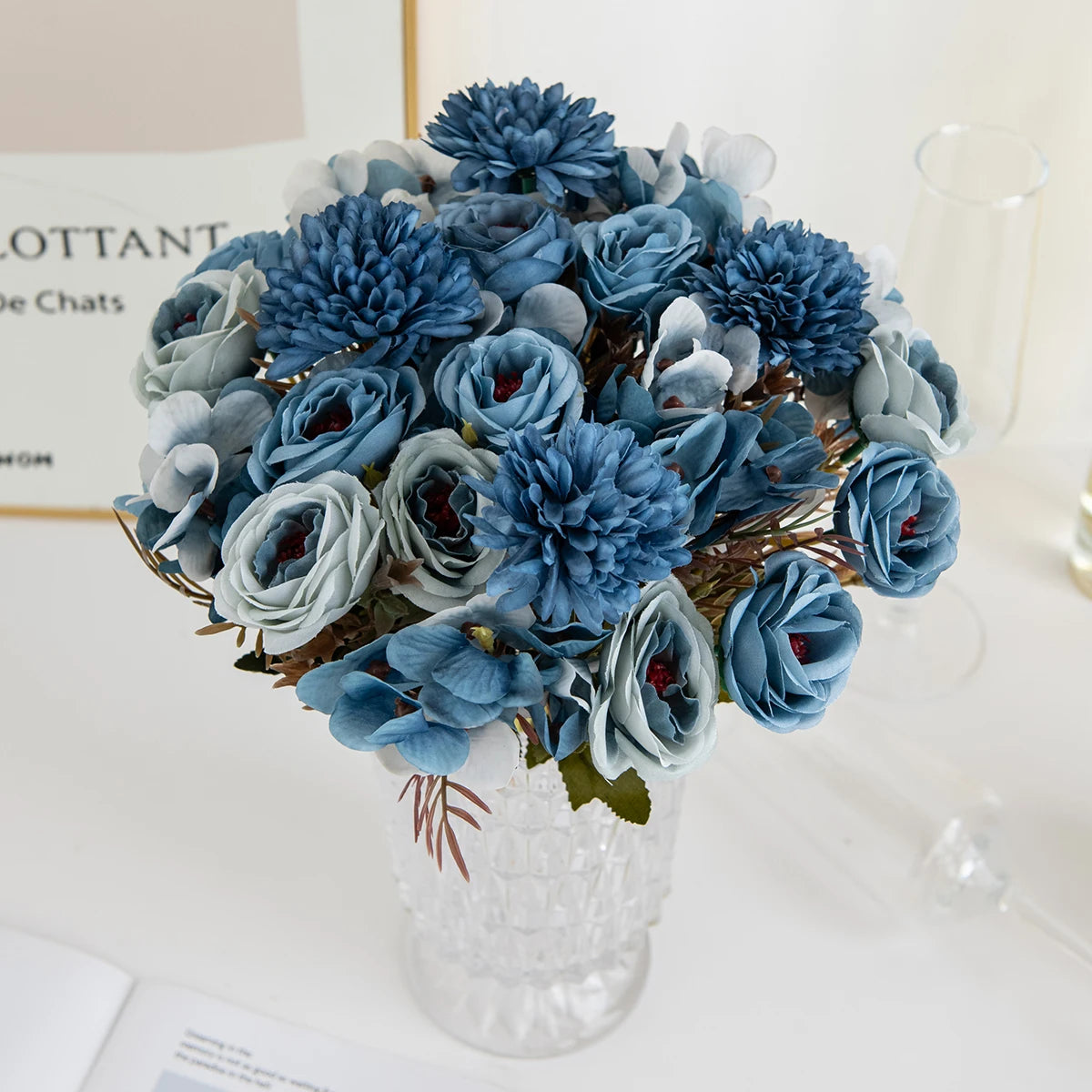 Autumn Artificial Silk Rose Bouquet – Wedding & Home Décor Artificial Flower Bouquet Babs