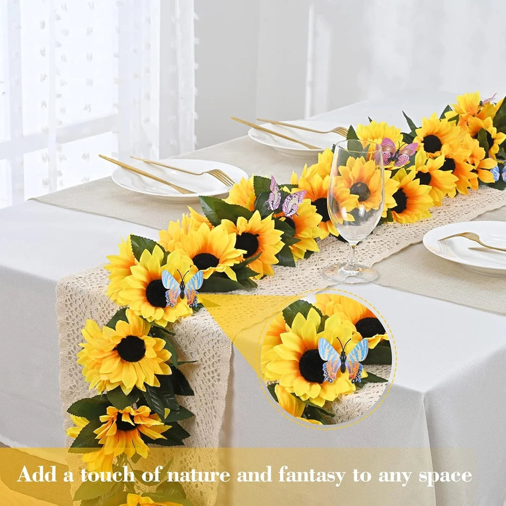 Artificial Sunflower Vine Garland – Silk Hanging Flower Décor Artificial Flower Garland Babs