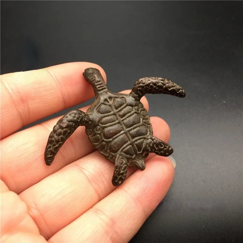 Vintage Brass Turtle Figurine – Copper Sea Animal Desk Ornament Decorative Figurine Babs