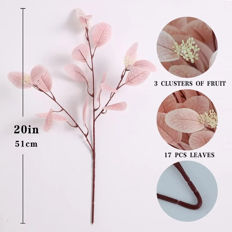 50cm Artificial Eucalyptus Silk Stems – Wedding & Home Decor Artificial Flower Stems Babs