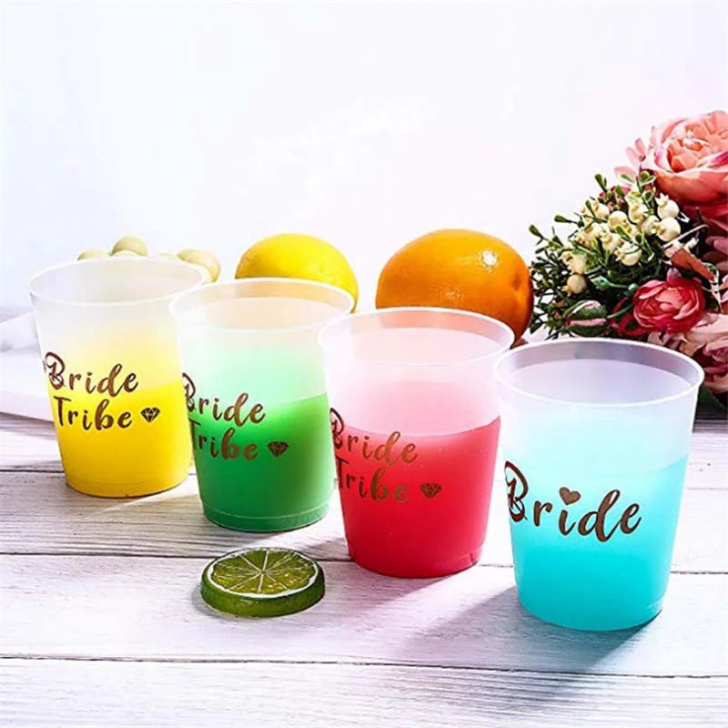 Team Bride Tribe Cups – Rose Gold Bachelorette Party Cups Party Drinkware Babs