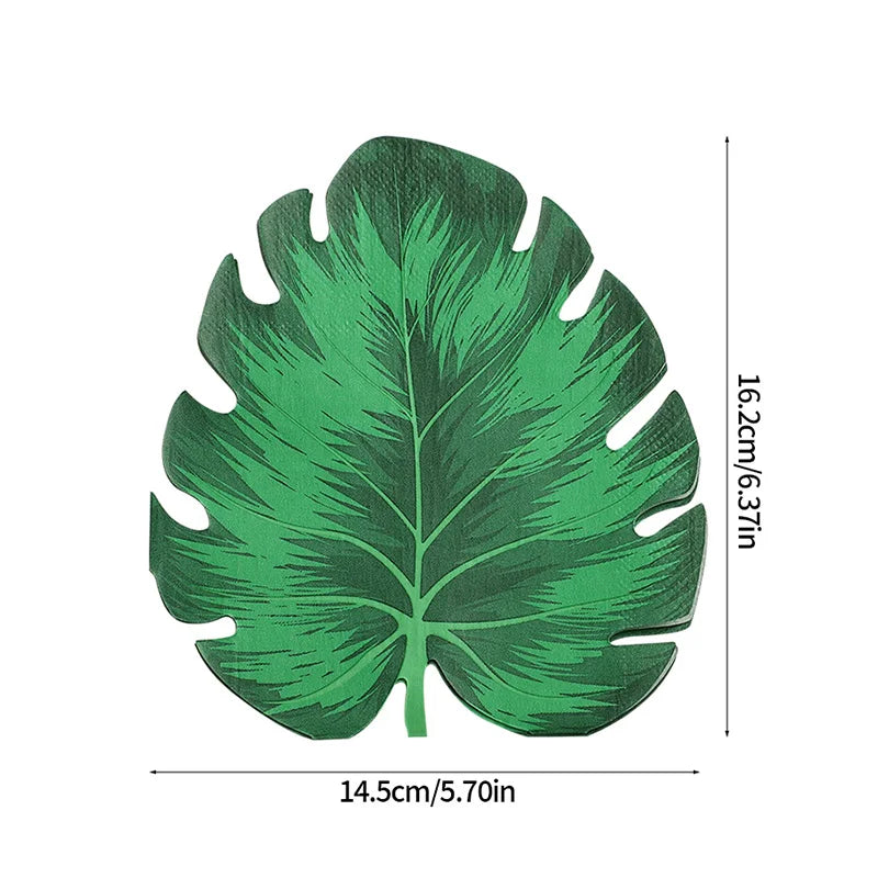 20-Pack Palm Leaf Paper Napkins | Hawaiian Luau Party Decor Party Paper Napkins Babs