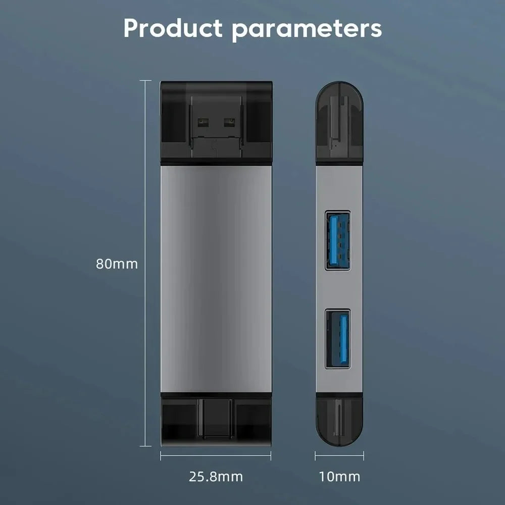 KEBIDUMEI 7-in-1 USB 3.0 Type-C OTG SD TF Card Reader USB Card Reader Babs