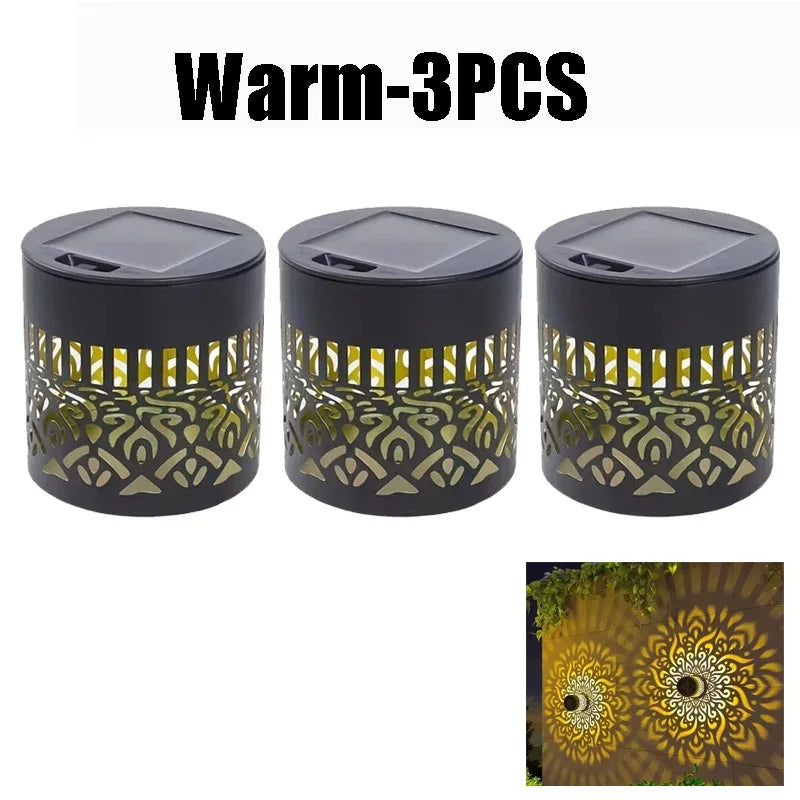 Solar Mandala Sunflower Wall Light – Waterproof Outdoor Garden Lamp Solar Wall Lamp Babs Warm-3PCS