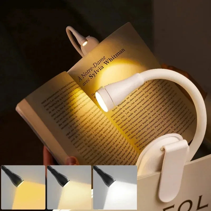 USB Rechargeable Clip-On LED Book Light – Dimmable 360° Clip-On Book Light Babs