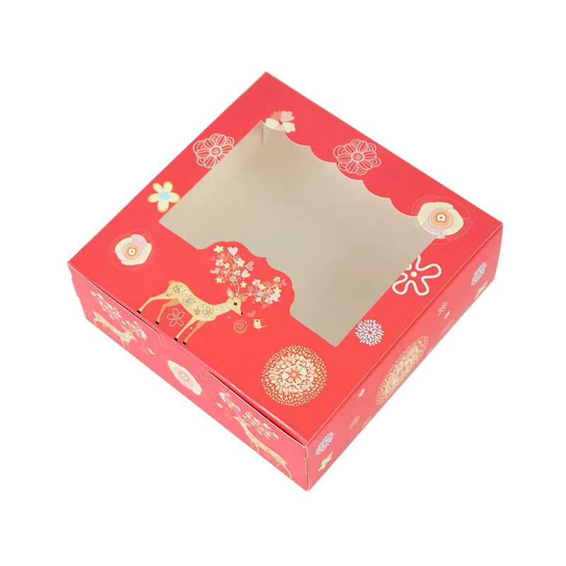 Christmas Cookie Boxes with Window | Treat Gift Packaging 5/10 Pcs Gift Cookie Box Babs