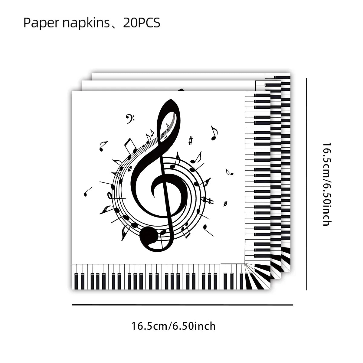 Music Note Party Supplies – Tableware Kit & Foil Balloons Party Supplies Kit Babs napkins