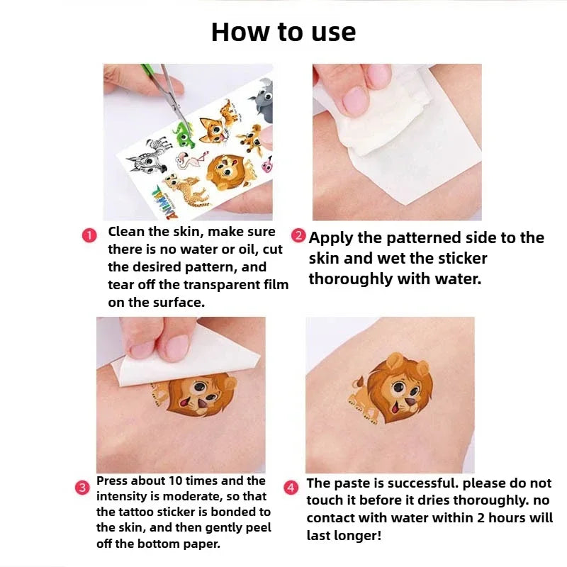 Glow in the Dark Temporary Tattoos – Kids Animal Party Stickers Temporary Tattoo Stickers Babs
