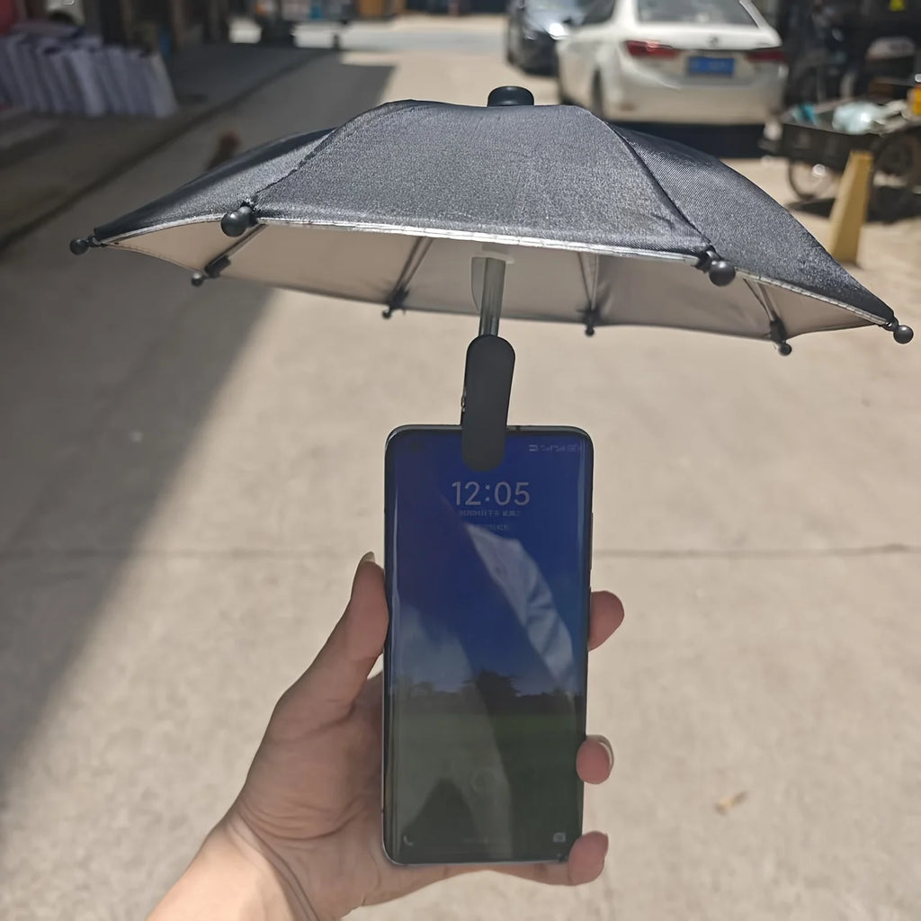 Mini Phone Sun Shade Umbrella – 26cm Clip-On Parasol Phone Sun Shade Babs
