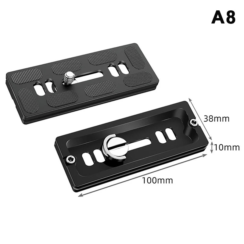 Aluminum 1/4" Quick Release Mount Plate for Tripods Camera Mount Plate Babs A8