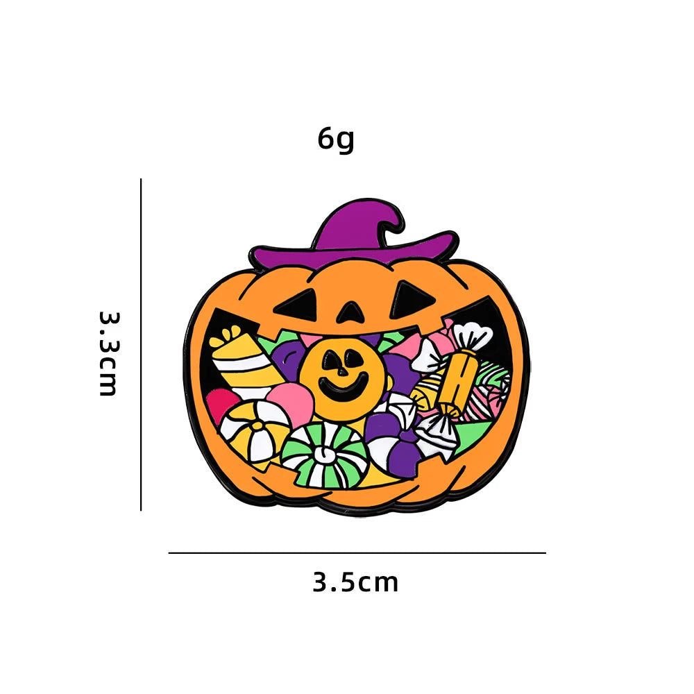 Halloween Metal Brooch Lapel Pins – Ghost, Pumpkin & Wizard Halloween Lapel Pin Babs 4