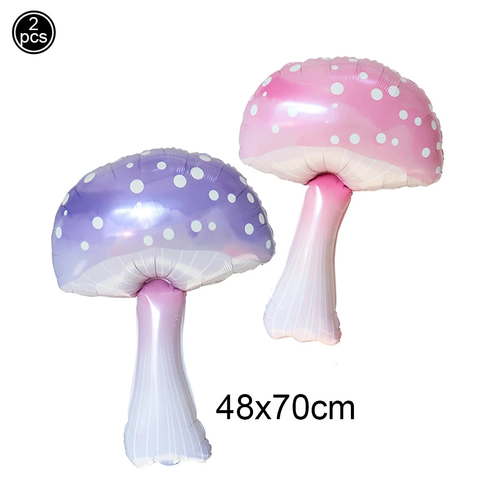 Fairy Mushroom Butterfly Rabbit Foil Balloon Set – Party Decor Party Balloon Set Babs Orange As pictures show