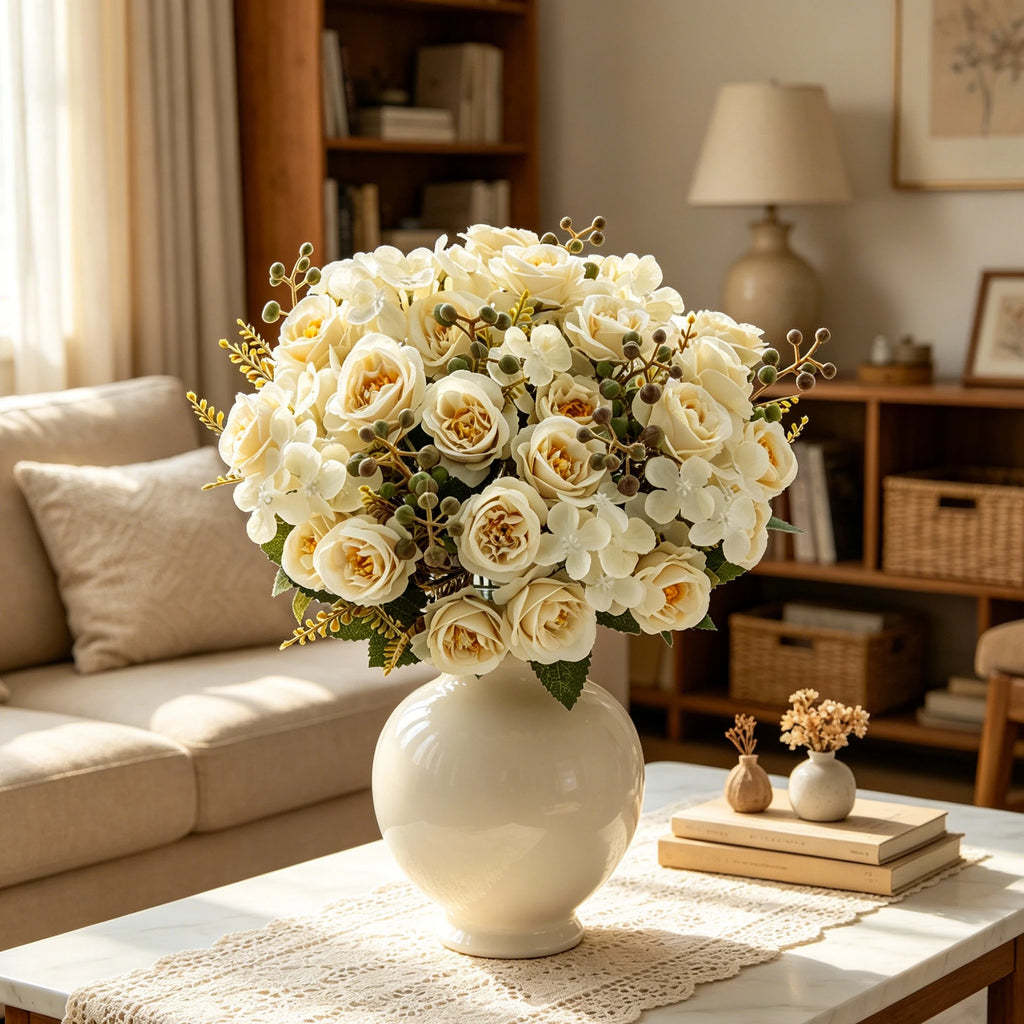 Silk French Rose Artificial Flowers – Wedding & Home Décor Artificial Silk Flowers Babs