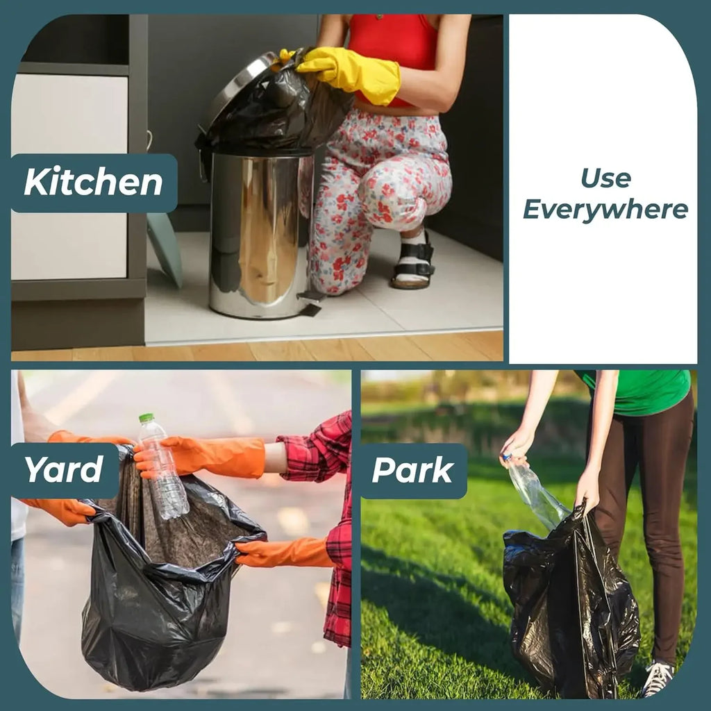 Extra Large Heavy-Duty Black Garbage Bags 50/100 Pack Kitchen Garbage Bags Babs
