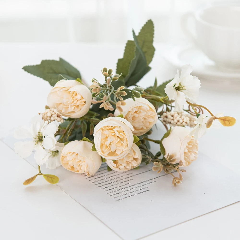 Silk Peony Artificial Flower Bouquet – Wedding & Home Décor Artificial Flower Bouquet Babs color 1 1 PC