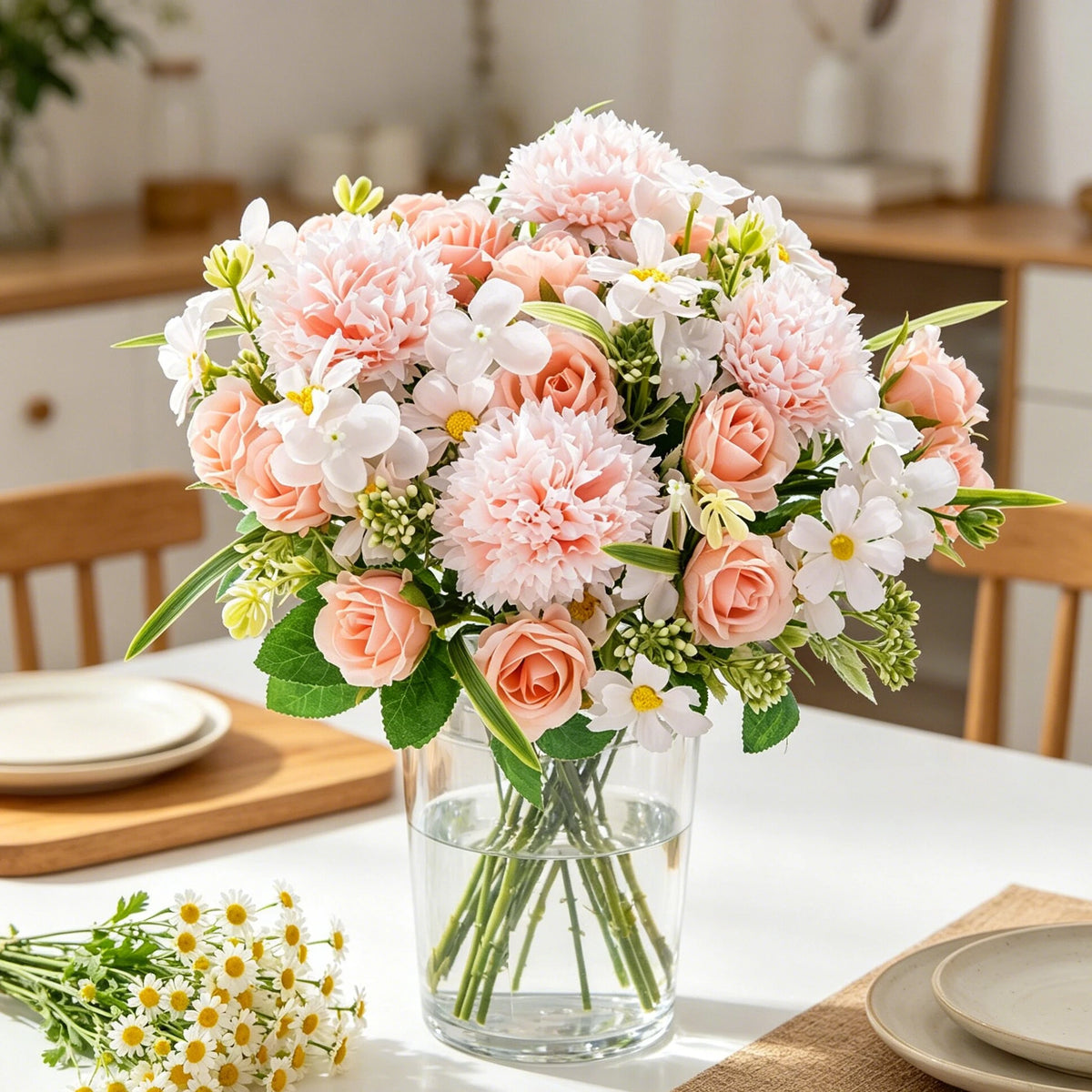 Silk Rose Artificial Flower Wreath – Wedding & Home Décor Artificial Flower Wreath Babs