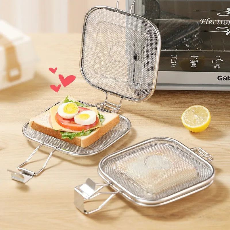 Stainless Steel Sandwich Grill Clip – Portable BBQ Bread Toaster BBQ Sandwich Grill Clip Babs