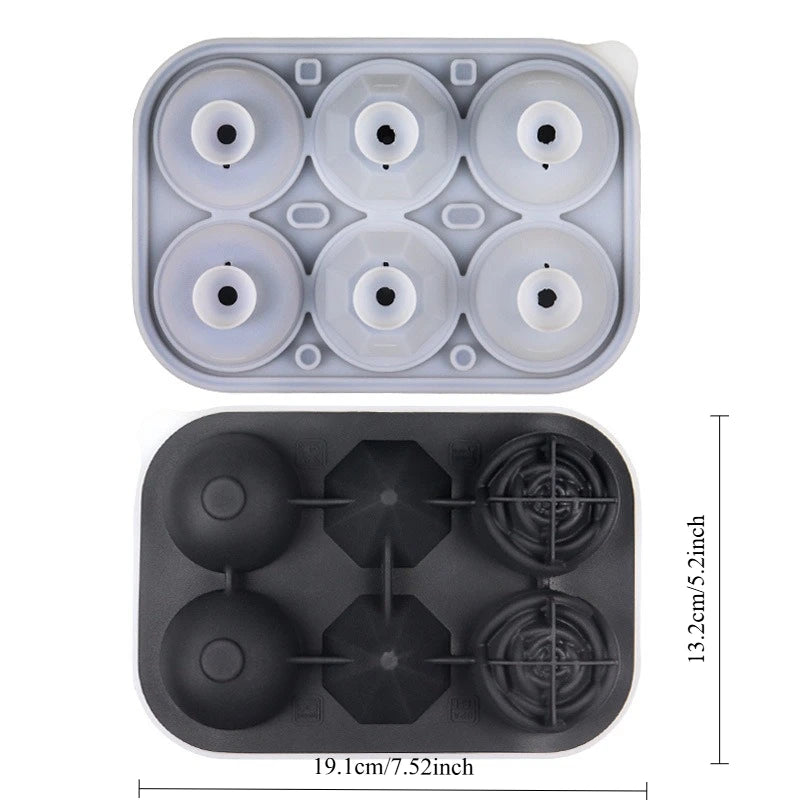 Silicone Ice Cube Mold – Rose, Diamond & Hockey Shapes Silicone Ice Mold Babs 1pc A
