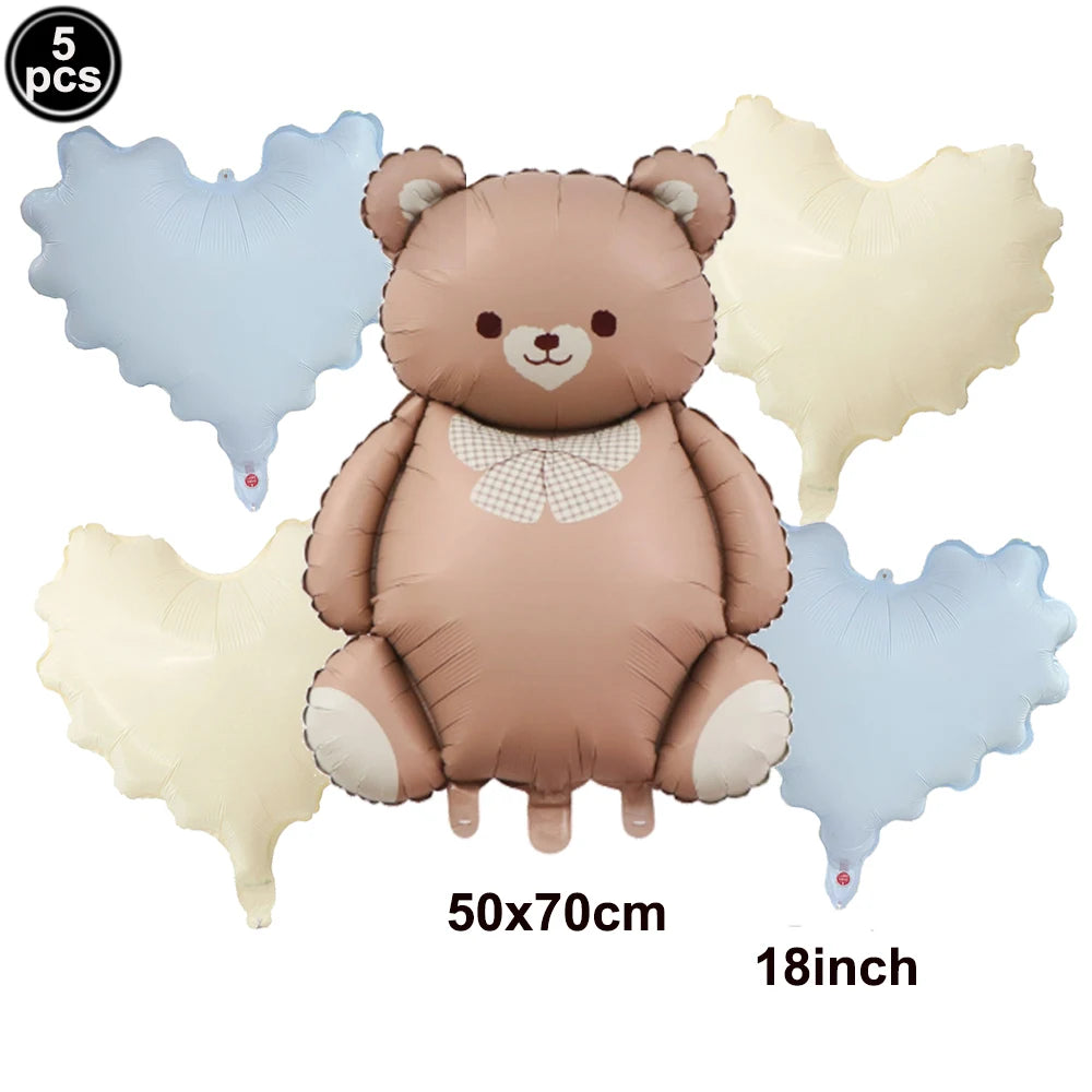Teddy Bear Party Supplies – Plates, Napkins, Balloon & Decor Party Supplies Set Babs VIOLET/紫罗兰