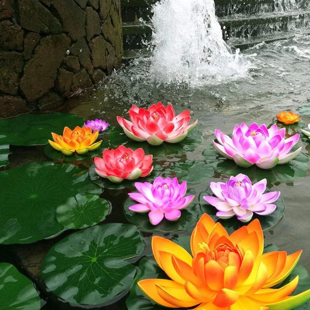 3/5Pcs Artificial Floating Foam Lotus Water Lily Pond Decor Artificial Floating Flowers Babs