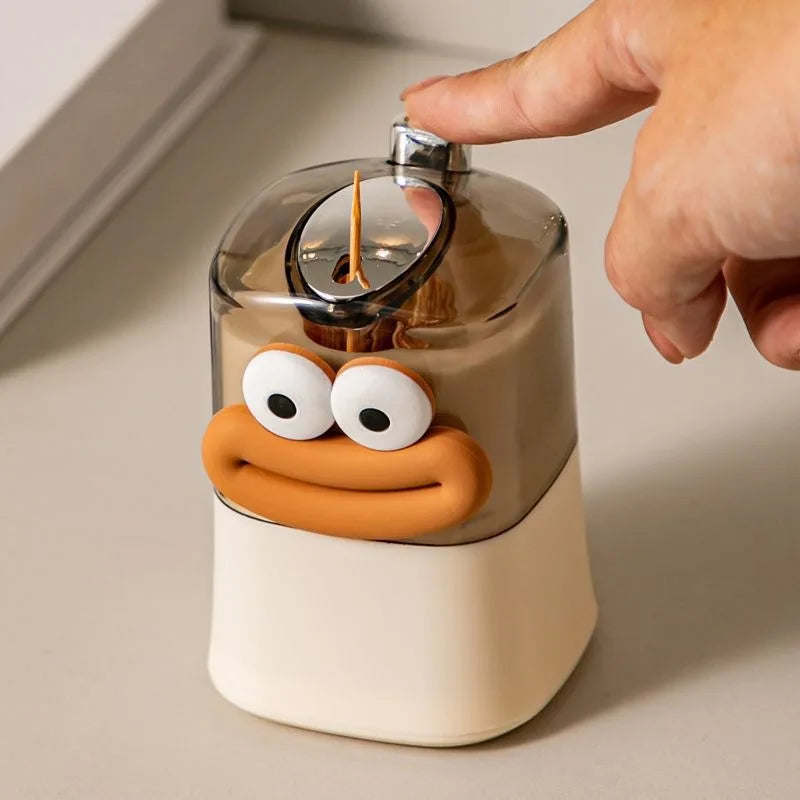 Cute Automatic Pop-Up Toothpick Holder Dispenser | Cartoon Toothpick Dispenser Babs