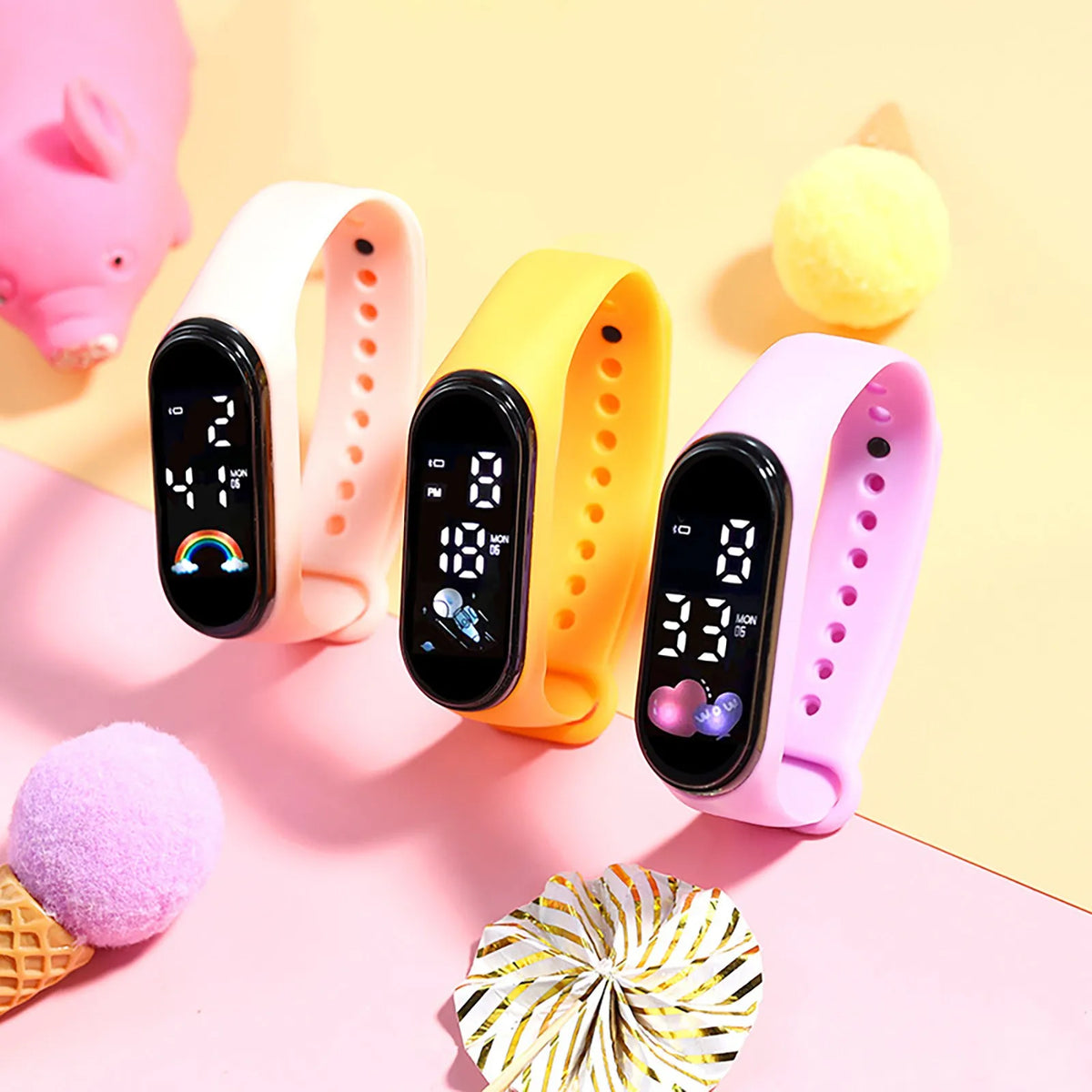 Kawaii Kids Digital Watch – Silicone Sports Watch Boys & Girls Kids Digital Watch Babs