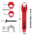 8-in-1 Multifunctional Sink Faucet Wrench – Universal Fit Plumbing Wrench Babs Red