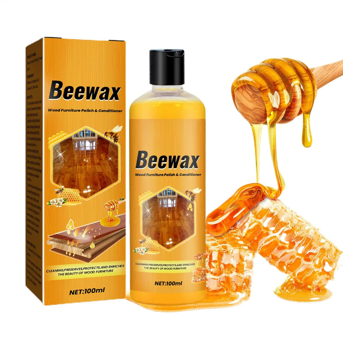 Natural Beeswax Wood Furniture Polish & Cleaner Spray 100ml Wood Furniture Polish Babs