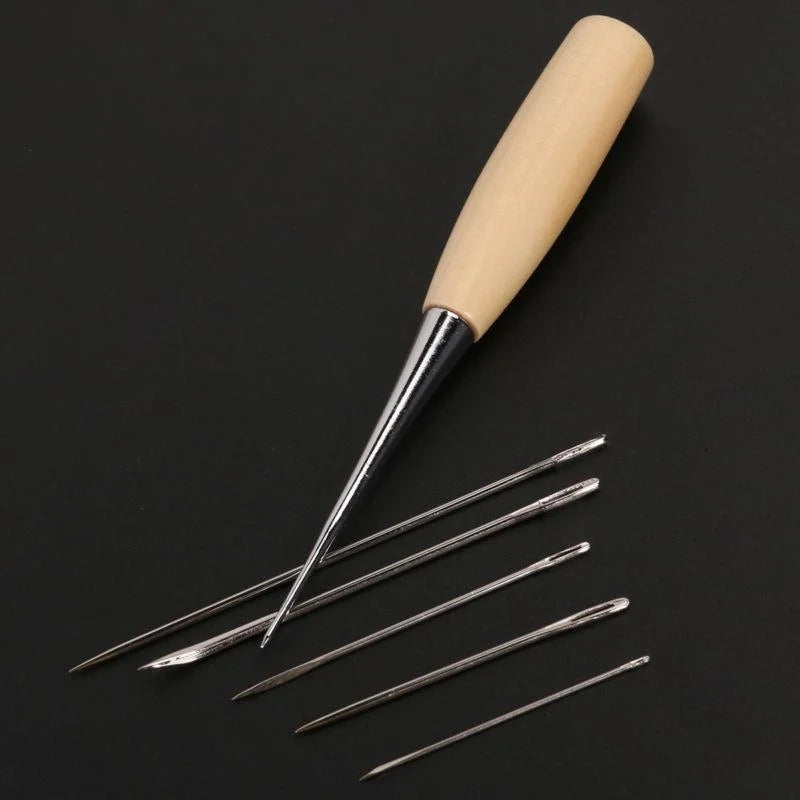 Leather Craft Sewing Awl Kit – Needles, Thimble & Waxed Thread Leathercraft Sewing Kit Babs