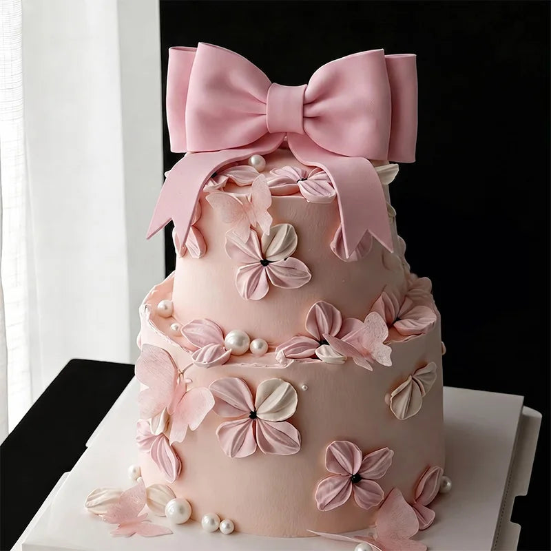 Pink Bow Cake Toppers EVA Foam Bowknot Party Decorations Cake Topper Decoration Babs