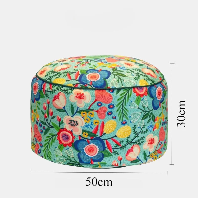Round Velvet Pouf Ottoman Footstool – Modern Luxury 50x30cm Velvet Pouf Ottoman Babs
