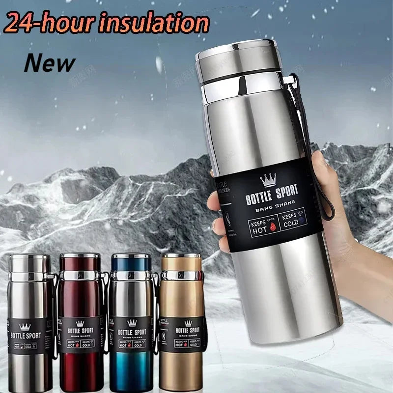 800ml Stainless Steel Insulated Vacuum Flask | Hot & Cold Insulated Water Bottle Babs