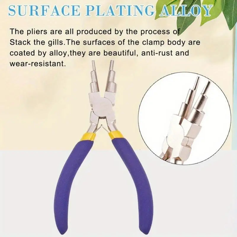 6-in-1 Jump Ring & Bail Making Pliers | 3mm–10mm Wire Looper Bail Making Pliers Babs